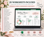 Wedding Planner | Excel Wedding Planning Bundle | Budget, Guest List, Timeline & Vendor Tracker | Instant Digital Download